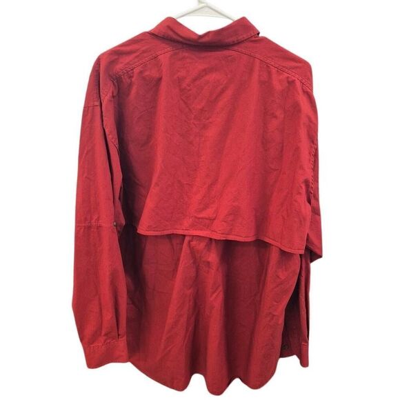 Outfitters Roundtree & Yorke Red Cotton Long Sleeve Vented Button Front Shirt - Picture 2 of 11